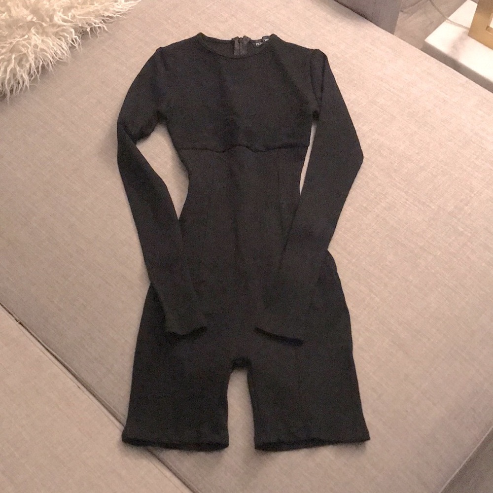 Black Snatched Ribbed Jumpsuit